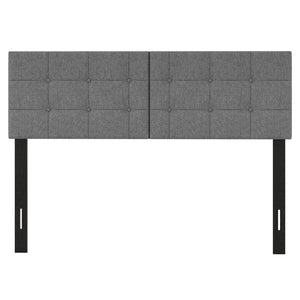 Upholstered Headboard with Adjustable Width for Full/Queen Size Beds-Dark Gray