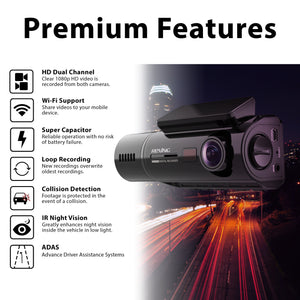 Rexing V3C Dual Camera Front and Inside Cabin Full HD 1080p Dash Cam with WiFi