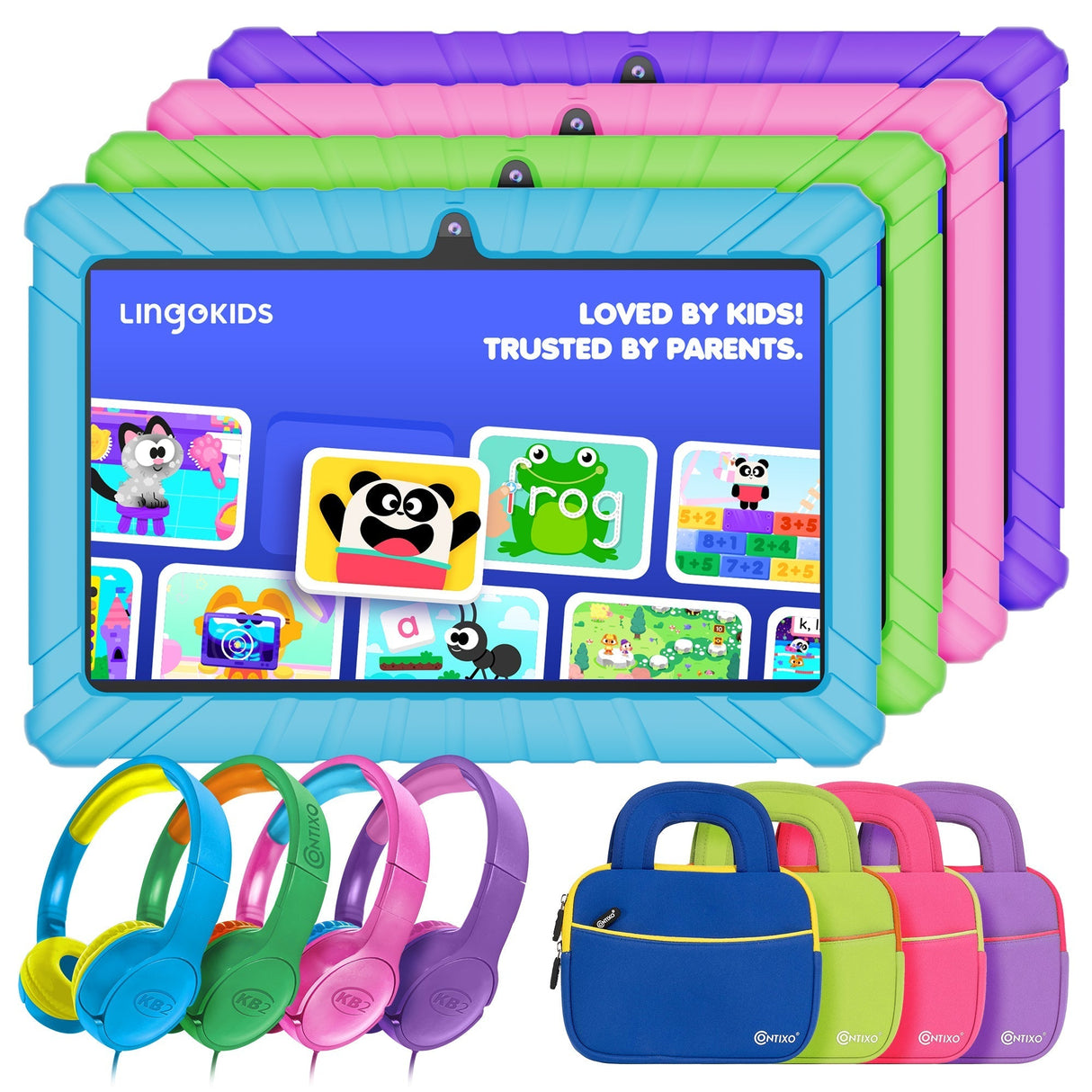 Contixo V8-2 7" Kids Tablet, Headphones, & Tablet Bag Bundle