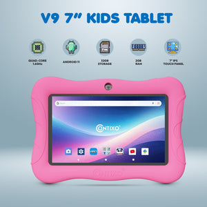 Contixo V9-2 7" Kids Tablet, Headphones, & Tablet Bag Bundle