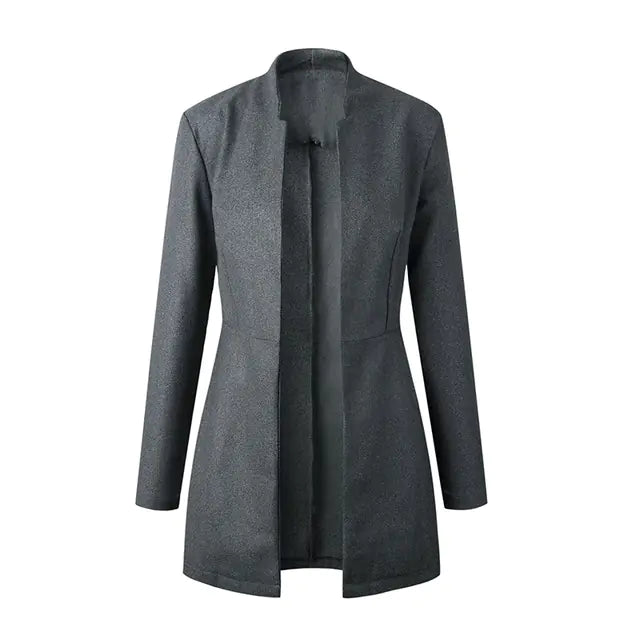 White Women's Blazer Jacket for Formal Work Fashion