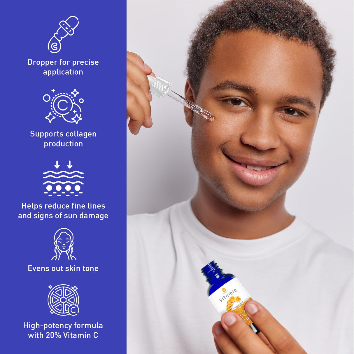 Pursonic Radiant Skin Essentials Bundle: 7-in-1 LED Light Therapy Device, Clean Facial Towels & Vitamin C Serum by Pursonic