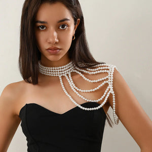 Multi-Layer Tassel Pearl Shoulder Chain
