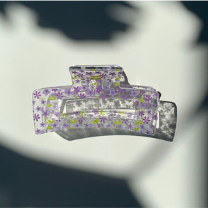 Velvet Claws Hair Clip | The Crystal in Purple Blossoms Hair Claw