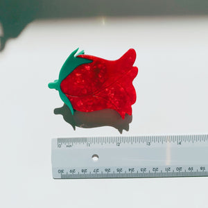 Velvet Claws Small Hair Clip | Red Rosebud Hair Claw