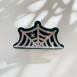 Velvet Claws Spider and Web Mini Hair Claw