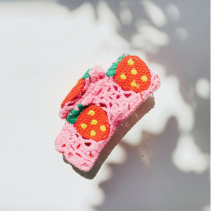 Velvet Claws Strawberry Granny Square Hair Claw