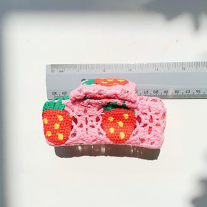 Velvet Claws Strawberry Granny Square Hair Claw