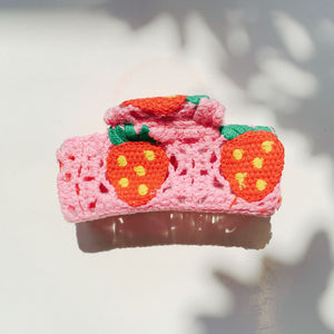 Velvet Claws Strawberry Granny Square Hair Claw