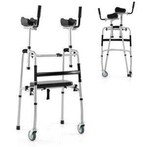 Versatile Rolling Walker for Rehabilitation Training-Silver
