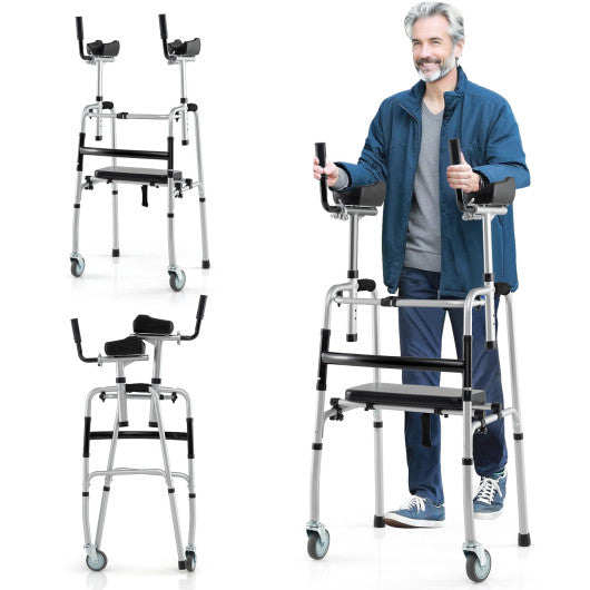 Versatile Rolling Walker for Rehabilitation Training-Silver