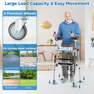 Versatile Rolling Walker for Rehabilitation Training-Silver