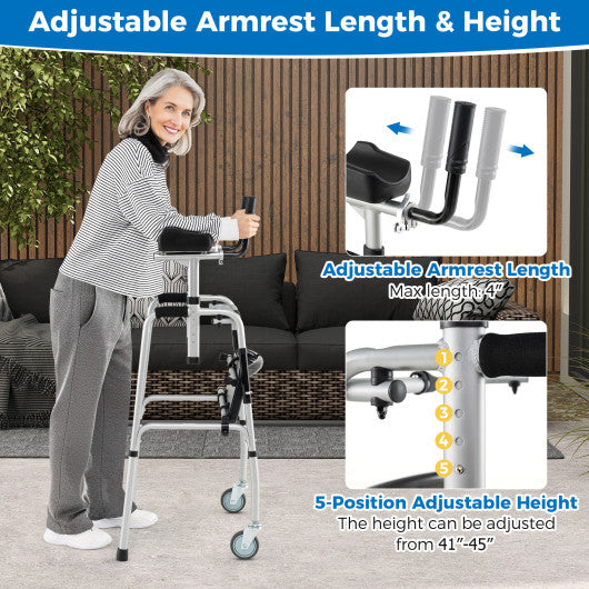 Versatile Rolling Walker for Rehabilitation Training-Silver