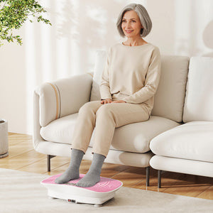 Vibration Plate Exercise Machine for Lymphatic Drainage and Weight Loss with 10 Speed Intensities-White
