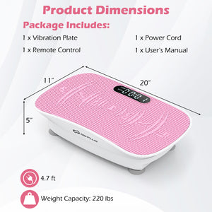 Vibration Plate Exercise Machine for Lymphatic Drainage and Weight Loss with 10 Speed Intensities-White