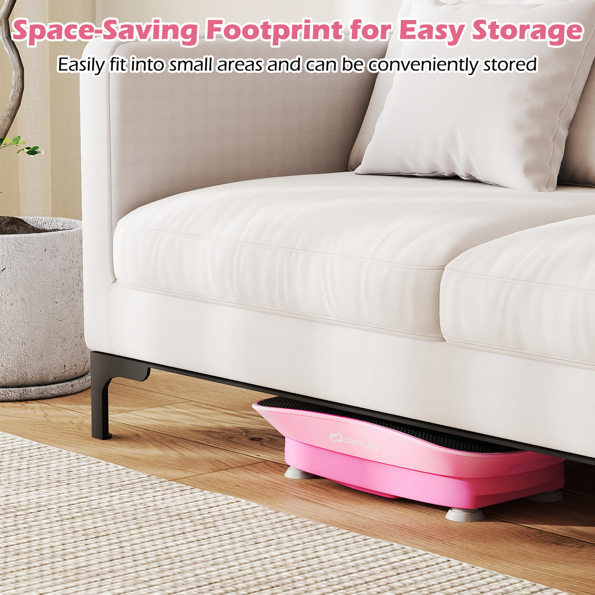 Vibration Plate Exercise Machine for Lymphatic Drainage and Weight Loss with 10 Speed Intensities-Pink