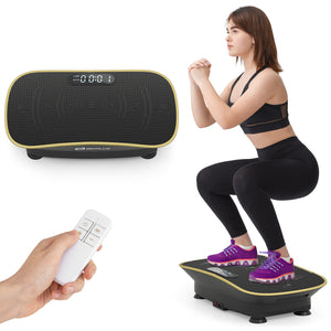 Vibration Plate Exercise Machine for Lymphatic Drainage and Weight Loss with 10 Speed Intensities-Black