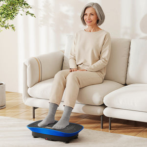 Vibration Plate Exercise Machine for Lymphatic Drainage and Weight Loss with 10 Speed Intensities-Navy