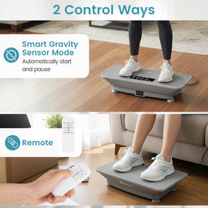 Vibration Plate Exercise Machine with Gravity Sensor for Home-Gray