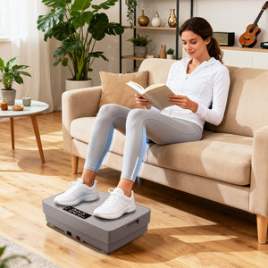 Vibration Plate Exercise Machine with Gravity Sensor and Remote Control for Home Gym-Gray