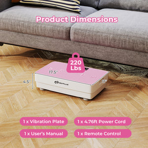 Vibration Plate Exercise Machine with Gravity Sensor and Remote Control for Home Gym-Pink