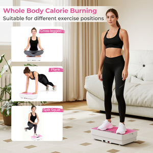 Vibration Plate Exercise Machine with Gravity Sensor and Remote Control for Home Gym-Pink