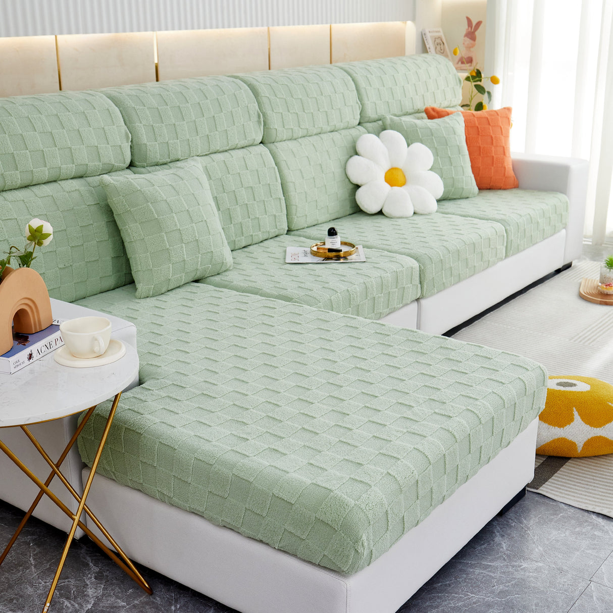 Stretchable Cotton Velvet Sofa Cover Furniture Covers for Pets Slipcovers and Couch Cushion Covers