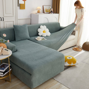 L Shape Couch Covers Stretch Slipcovers Furniture Protector with 1pcs Free Pillowcases