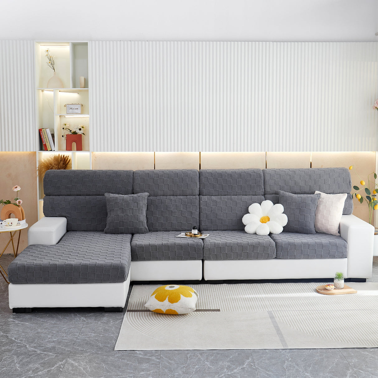 Stretchable Cotton Velvet Sofa Cover Furniture Covers for Pets Slipcovers and Couch Cushion Covers