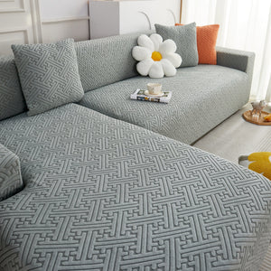 L Shape Sectional Sofa Cover Soft Stretch Furniture Protector Couch Slipcover with 1pcs Free Pillowcases