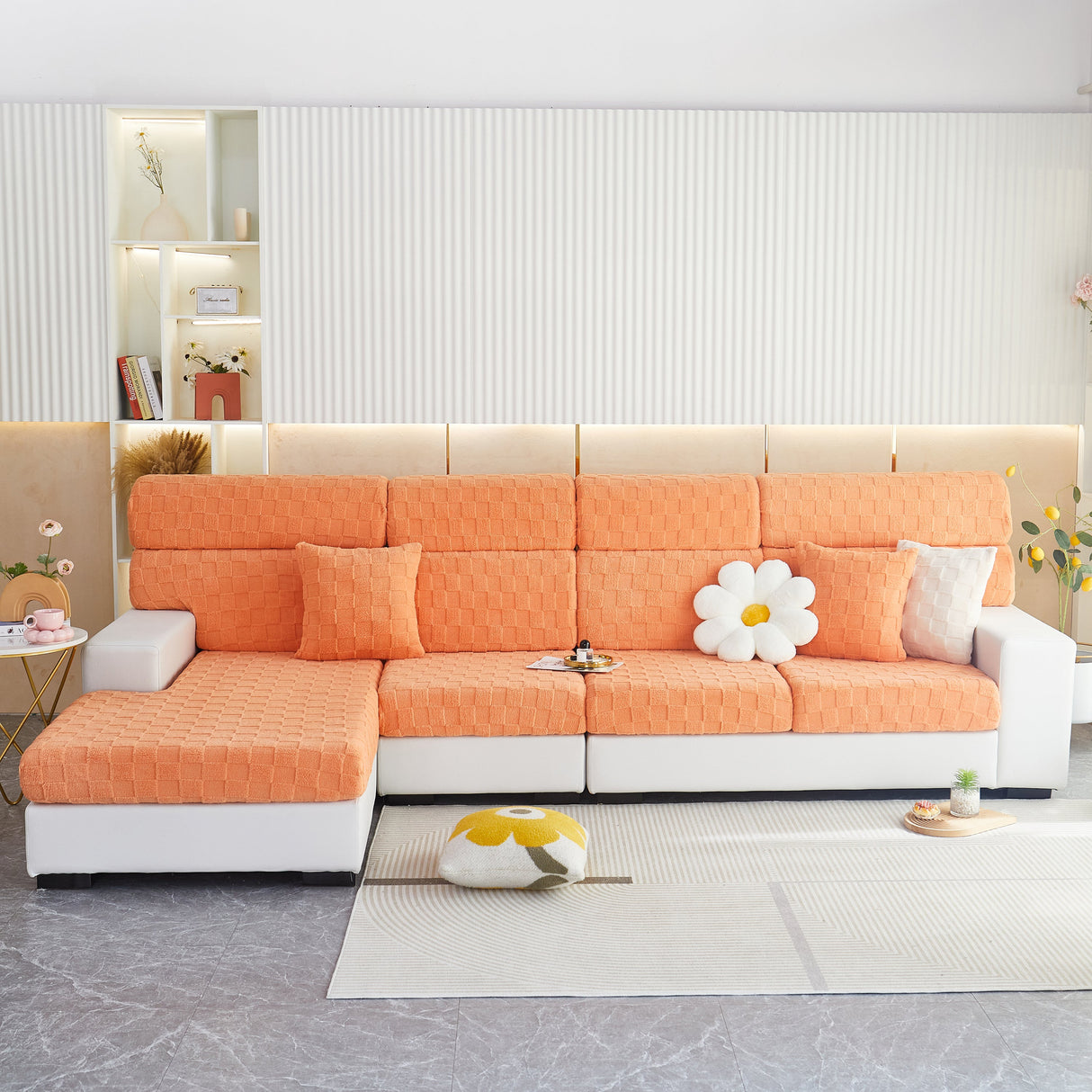 Stretchable Cotton Velvet Sofa Cover Furniture Covers for Pets Slipcovers and Couch Cushion Covers