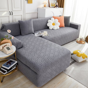 L Shape Sectional Sofa Cover Soft Stretch Furniture Protector Couch Slipcover with 1pcs Free Pillowcases