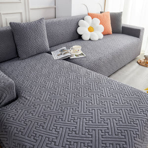 L Shape Sectional Sofa Cover Soft Stretch Furniture Protector Couch Slipcover with 1pcs Free Pillowcases