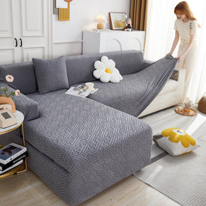 L Shape Sectional Sofa Cover Soft Stretch Furniture Protector Couch Slipcover with 1pcs Free Pillowcases