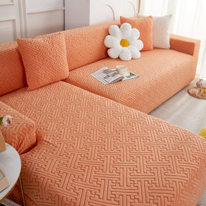 L Shape Sectional Sofa Cover Soft Stretch Furniture Protector Couch Slipcover with 1pcs Free Pillowcases