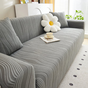 Textured Wave Stretch Sofa Couch Cover, Soft Washable Spandex Furniture Slipcovers