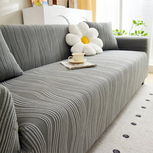 Textured Wave Stretch Sofa Couch Cover, Soft Washable Spandex Furniture Slipcovers