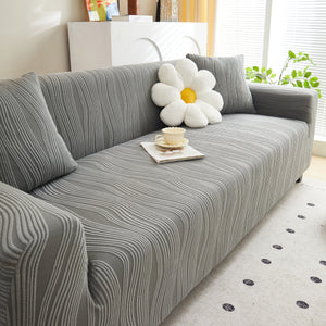 Textured Wave Stretch Sofa Couch Cover, Soft Washable Spandex Furniture Slipcovers