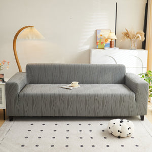 Textured Wave Stretch Sofa Couch Cover, Soft Washable Spandex Furniture Slipcovers