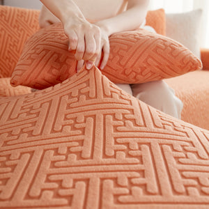 L Shape Sectional Sofa Cover Soft Stretch Furniture Protector Couch Slipcover with 1pcs Free Pillowcases