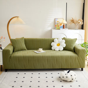 Textured Wave Stretch Sofa Couch Cover, Soft Washable Spandex Furniture Slipcovers