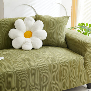 Textured Wave Stretch Sofa Couch Cover, Soft Washable Spandex Furniture Slipcovers