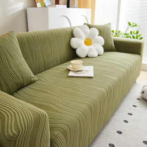 Textured Wave Stretch Sofa Couch Cover, Soft Washable Spandex Furniture Slipcovers