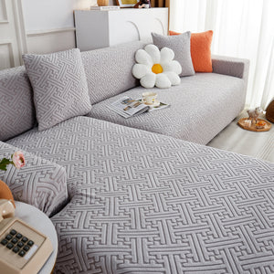L Shape Sectional Sofa Cover Soft Stretch Furniture Protector Couch Slipcover with 1pcs Free Pillowcases