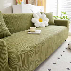 Textured Wave Stretch Sofa Couch Cover, Soft Washable Spandex Furniture Slipcovers