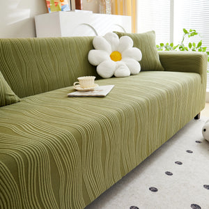 Textured Wave Stretch Sofa Couch Cover, Soft Washable Spandex Furniture Slipcovers