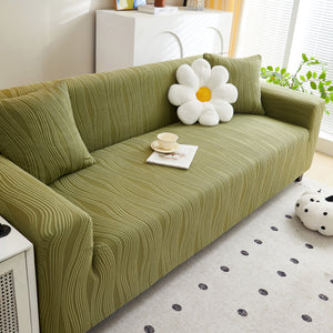 Textured Wave Stretch Sofa Couch Cover, Soft Washable Spandex Furniture Slipcovers