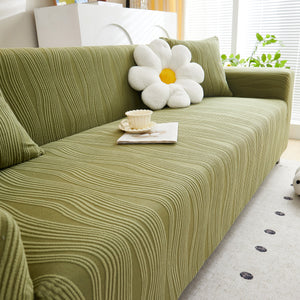 Textured Wave Stretch Sofa Couch Cover, Soft Washable Spandex Furniture Slipcovers