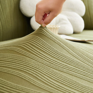 Textured Wave Stretch Sofa Couch Cover, Soft Washable Spandex Furniture Slipcovers