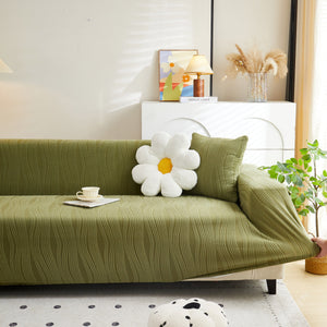 Textured Wave Stretch Sofa Couch Cover, Soft Washable Spandex Furniture Slipcovers